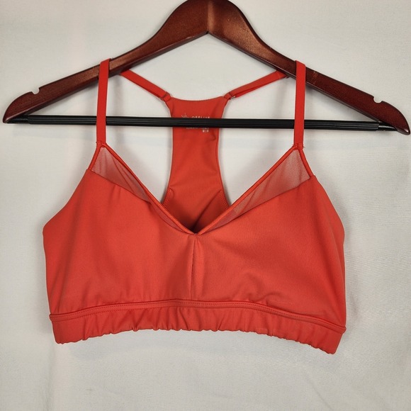 Aerie Offline Goals Mesh V Neck Red Sports Bra Women's Size Medium - Picture 1 of 5